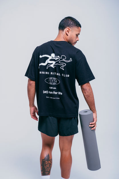 Camiseta oversized preta FIFTH – moda fitness masculina e feminina, estilo urbano