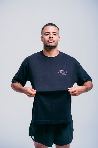Camiseta oversized preta FIFTH – moda fitness masculina e feminina, estilo urbano