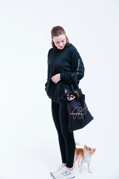 Ecobag FIFTH – bolsa sustentável minimalista preta, estilo urbano fitness