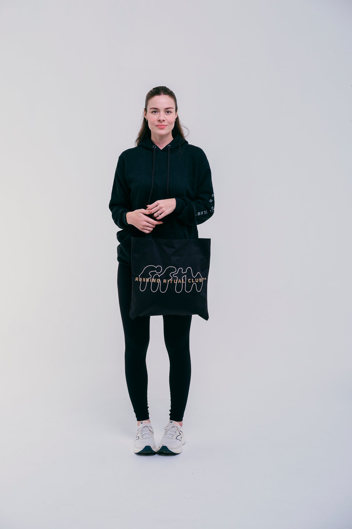 Ecobag FIFTH – bolsa sustentável minimalista preta, estilo urbano fitness