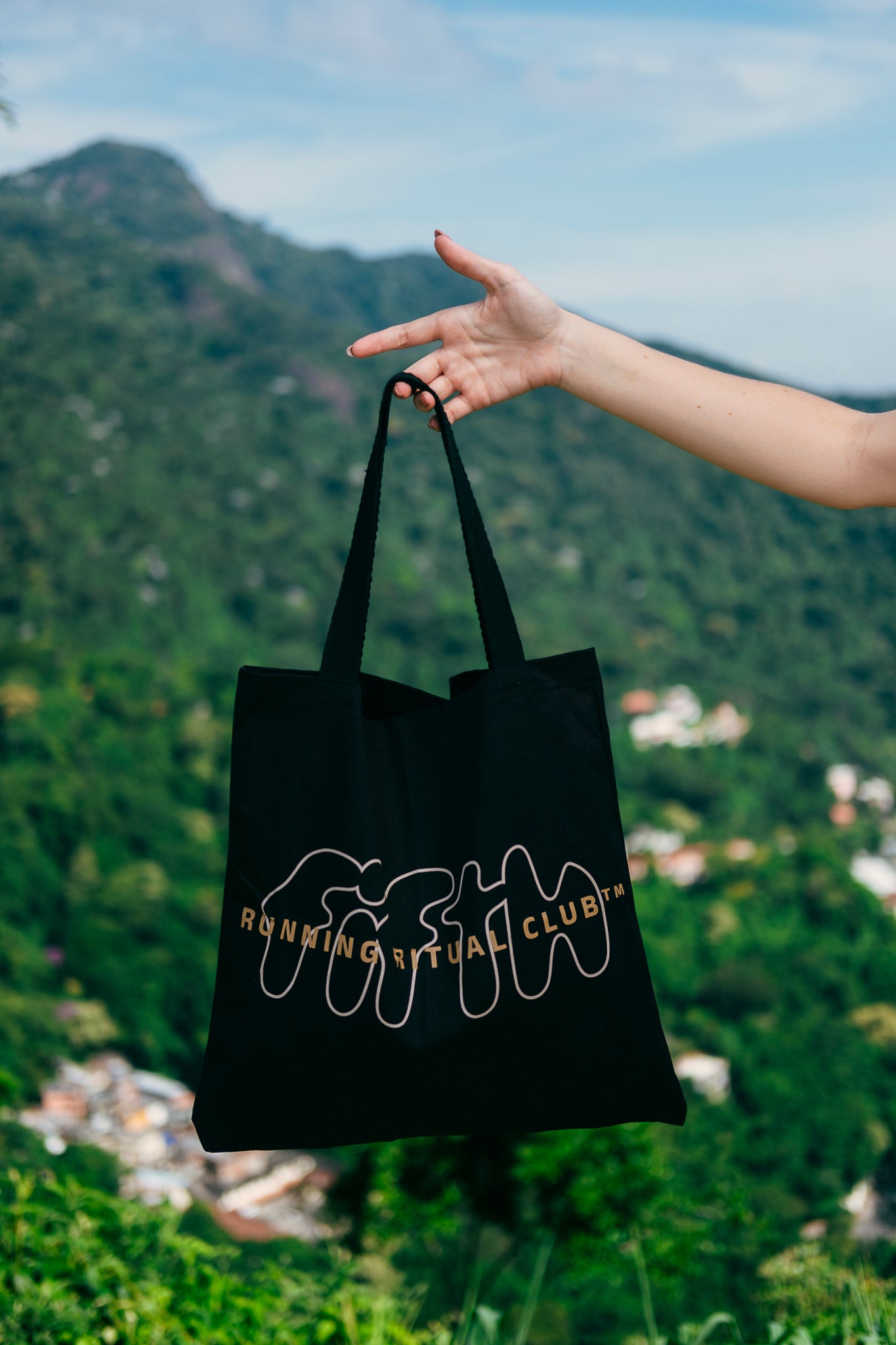 Ecobag FIFTH – bolsa sustentável minimalista preta, estilo urbano fitness